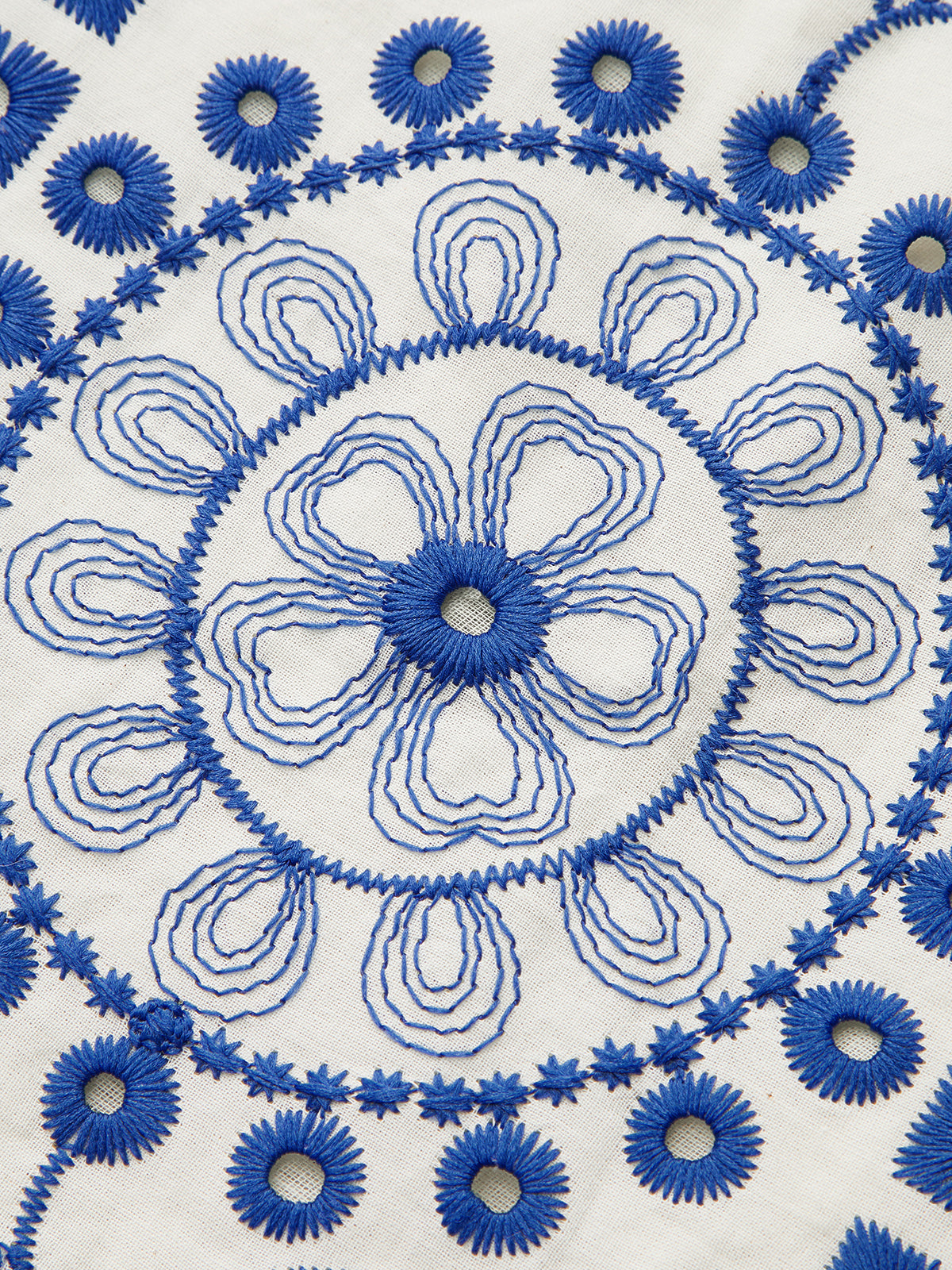 Cotton Embroidery Scalloped Hem Elastic Waistband Skirt-Chicvia