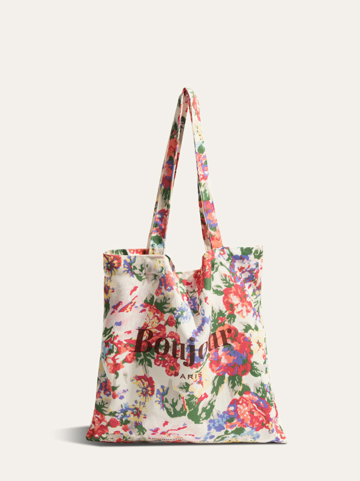 Cotton Tropical Floral Print Bag-Chicvia