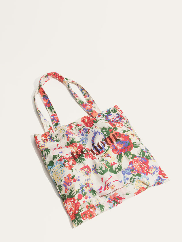 Cotton Tropical Floral Print Bag-Chicvia