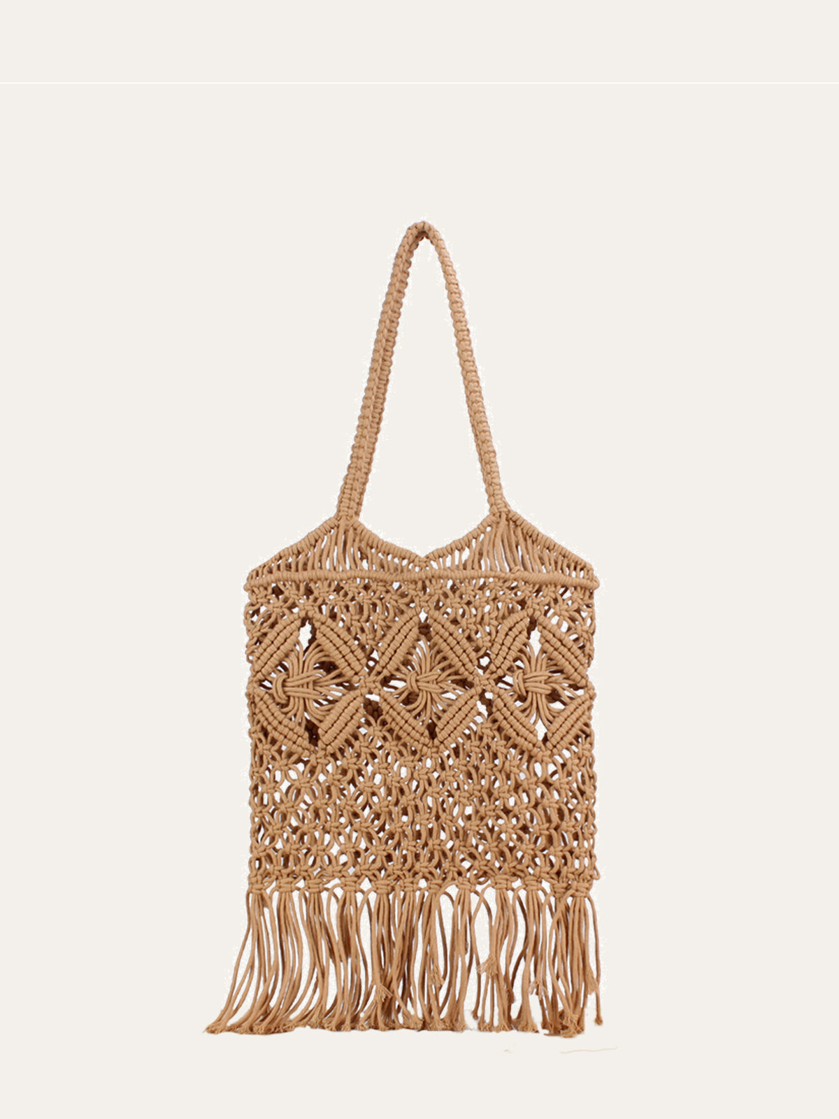 Hollow Straw Tassel Detail Bag-Chicvia