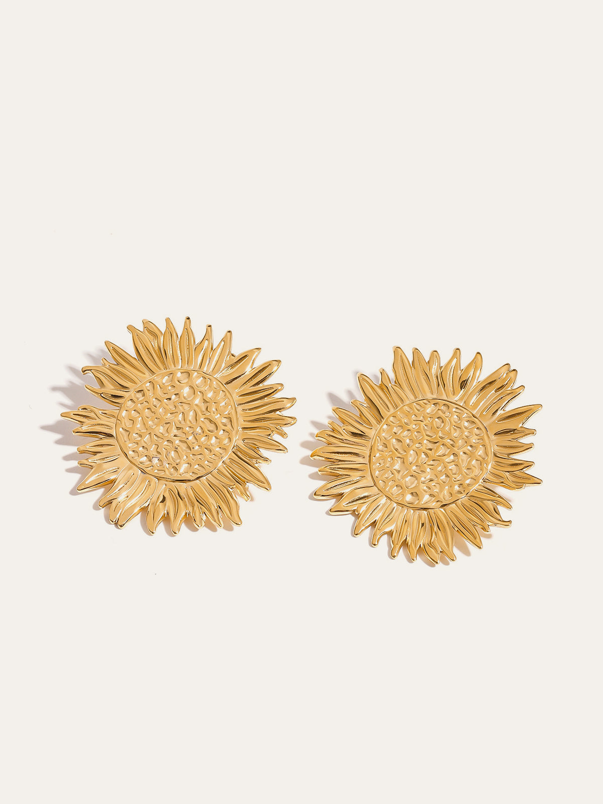 Golden Sunflower Earrings-Chicvia