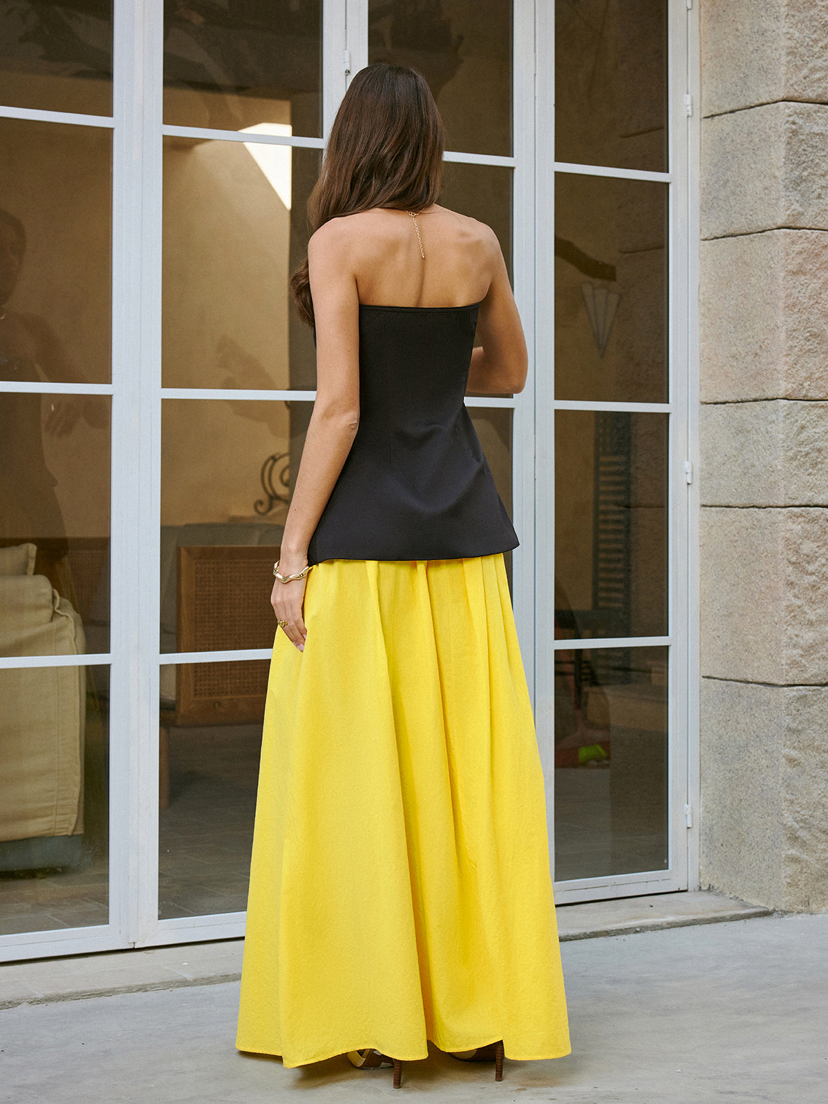 Cotton Pocket Detail Skirt-Chicvia