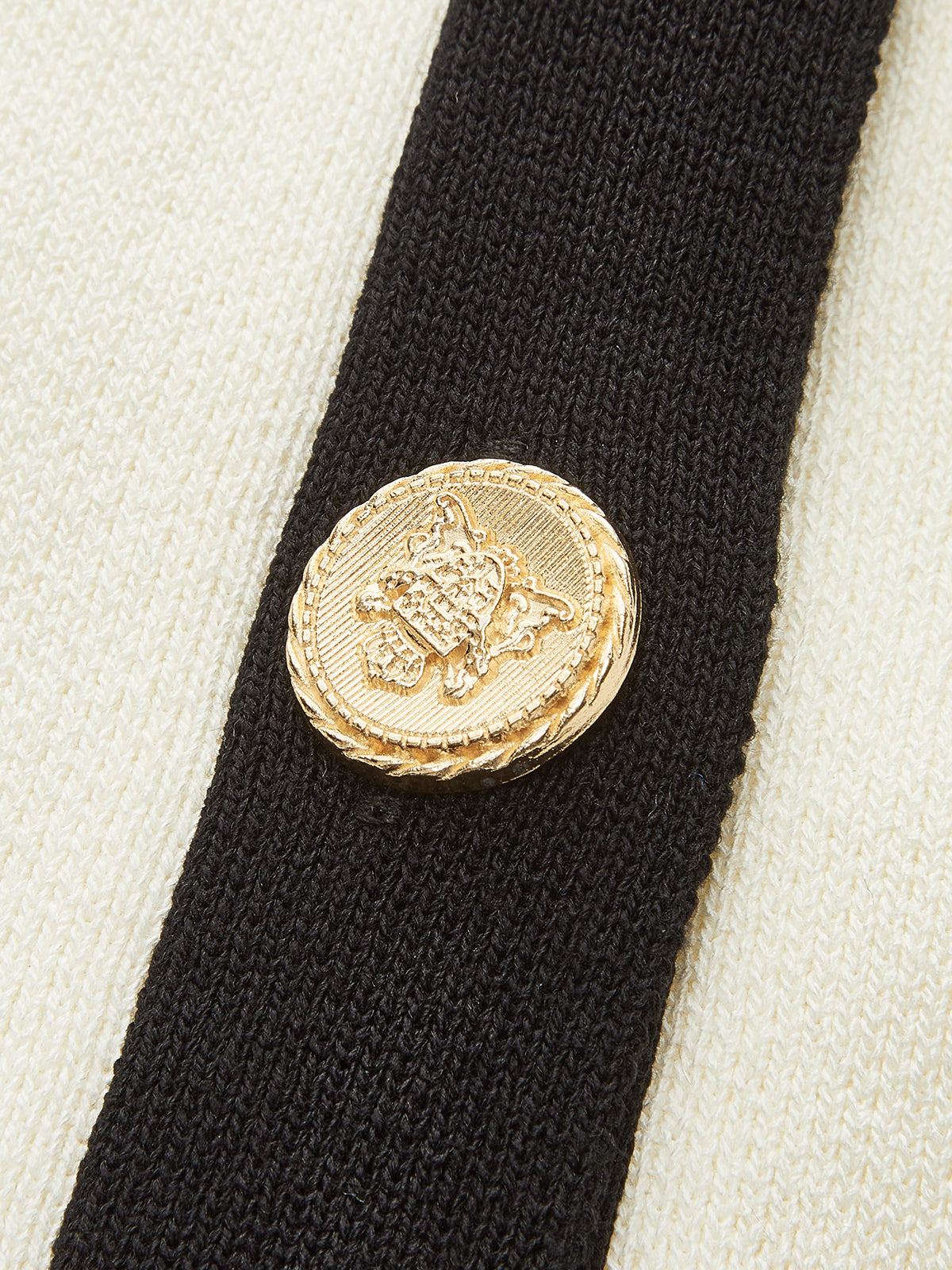 Contrast Trim Metal Button Decor Pocket Sweater Vest-Chicvia