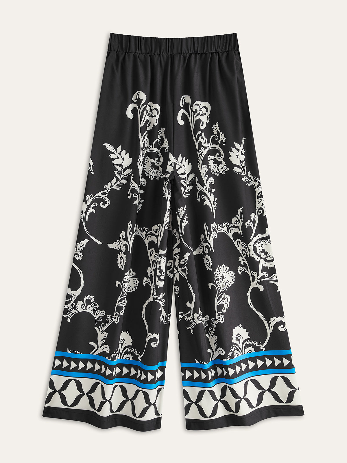 Oversized Print Lapel Pants Set-Chicvia