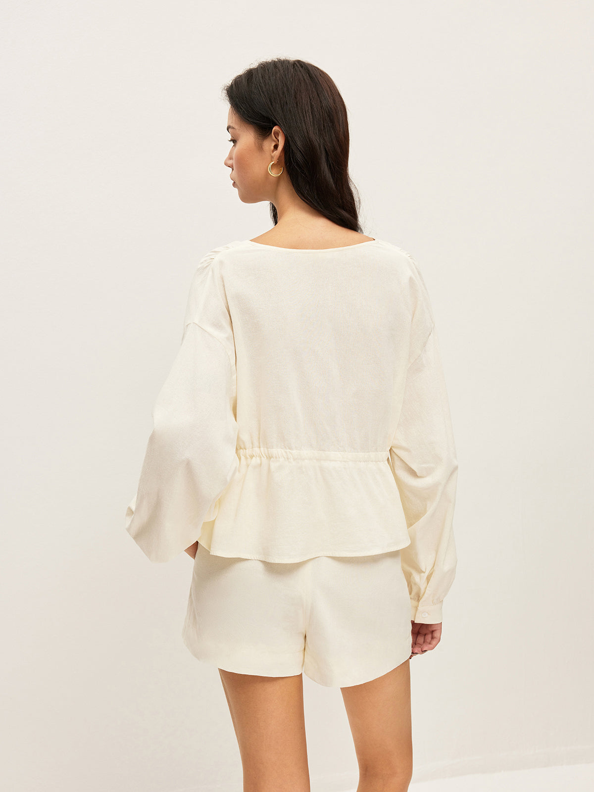 Cotton Pockets Shorts Set-Chicvia