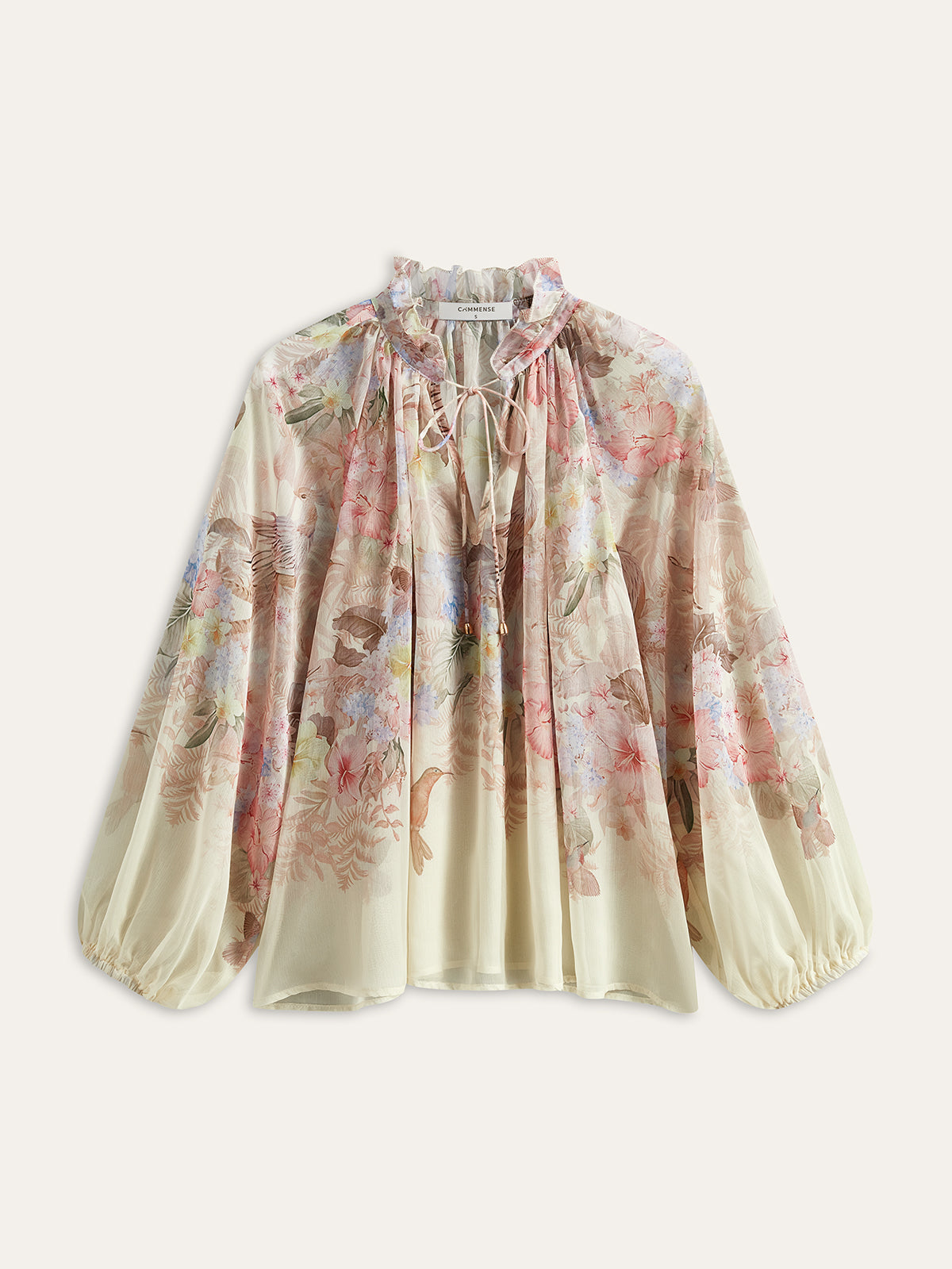 Floral Print Three-Piece Shorts Set With Belt-Chicvia