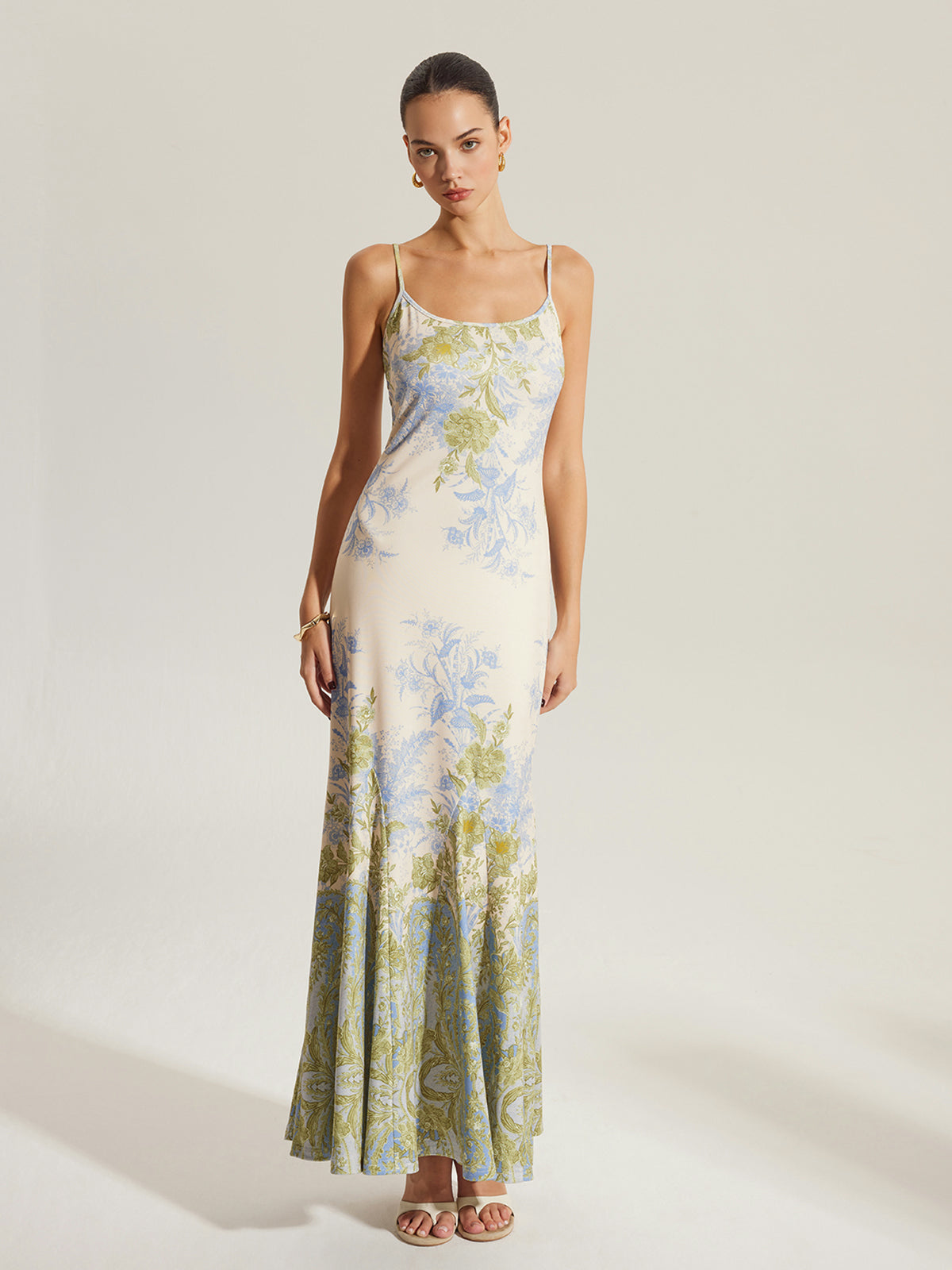 Floral Print Cami Dress-Chicvia