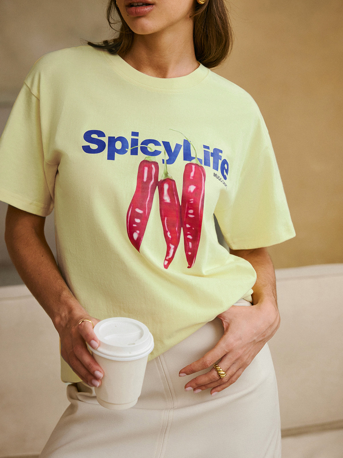 Cotton Print T-Shirt-Chicvia