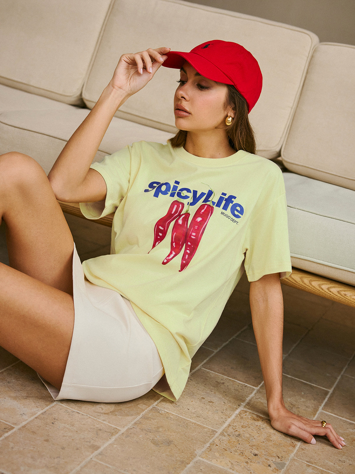 Cotton Print T-Shirt-Chicvia