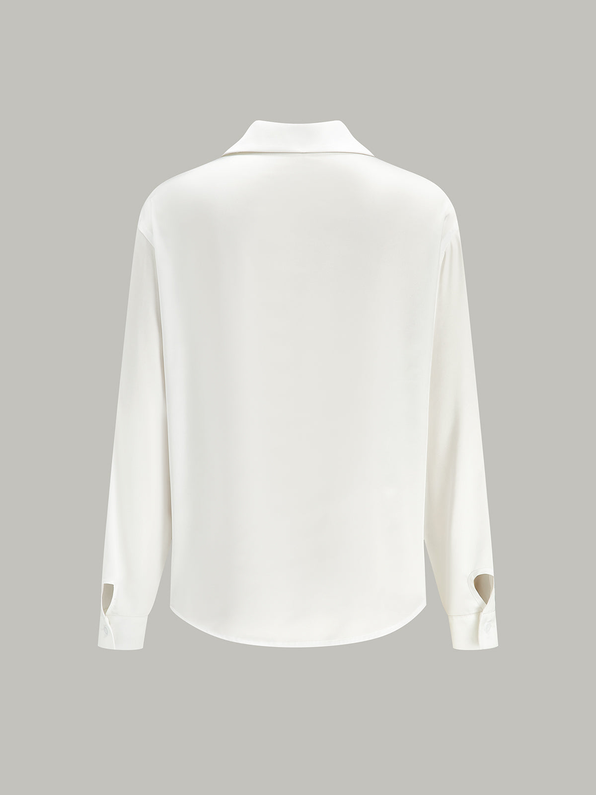 Long-Sleeve Spread Collar Buttoned Shirt-Chicvia