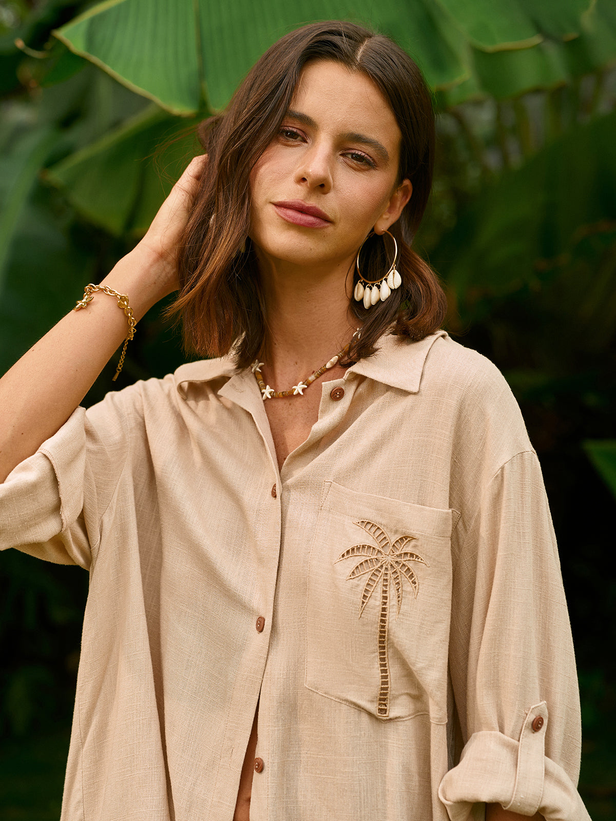 Embroidered Detail Shorts Set-Chicvia