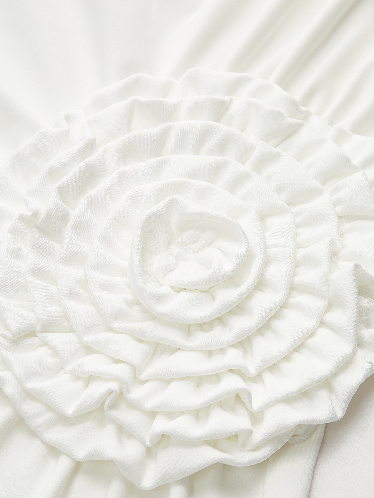 One-Shoulder Ruched Dress With Rosette Detail-Chicvia