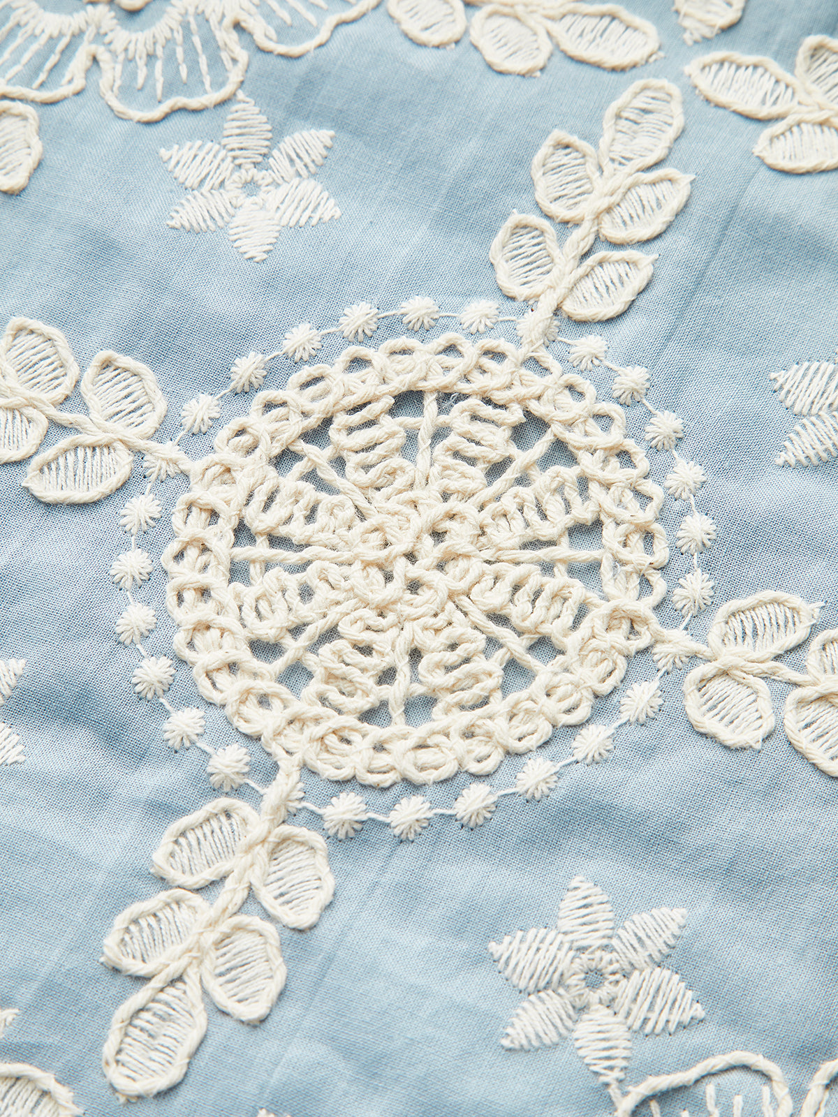 Embroidered Cotton Sleeveless Dress-Chicvia