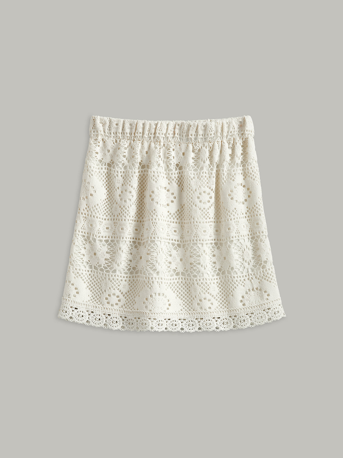 Crochet Tie-Back Semi-Sheer Skirt Set-Chicvia