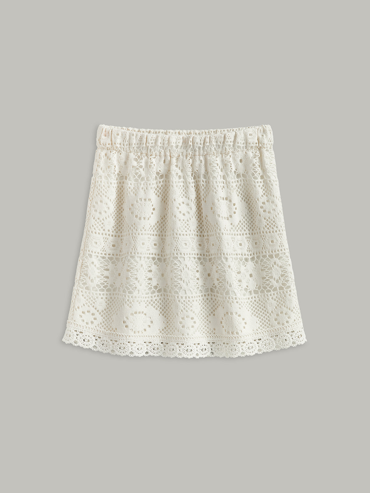 Crochet Tie-Back Semi-Sheer Skirt Set-Chicvia