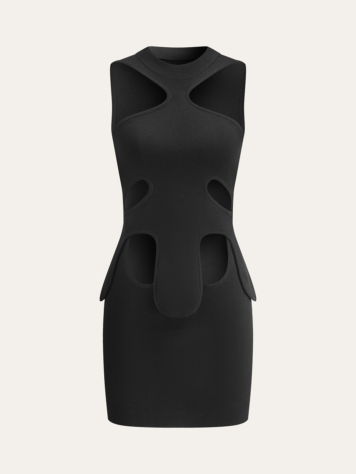 Cut-Out Halter Dress-Chicvia