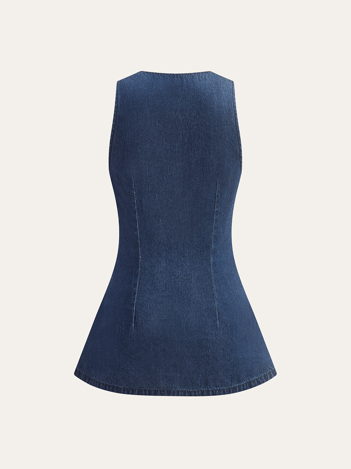 Classic Denim Button Vest-Chicvia