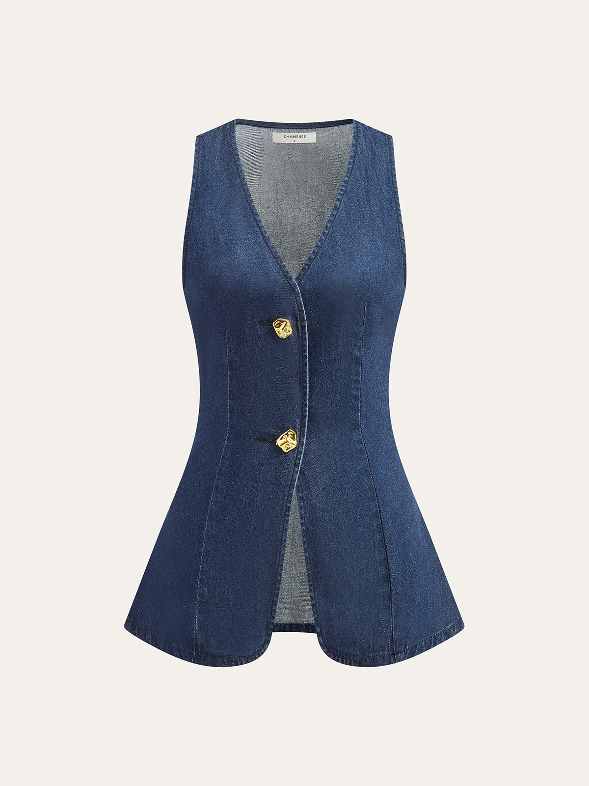 Classic Denim Button Vest-Chicvia
