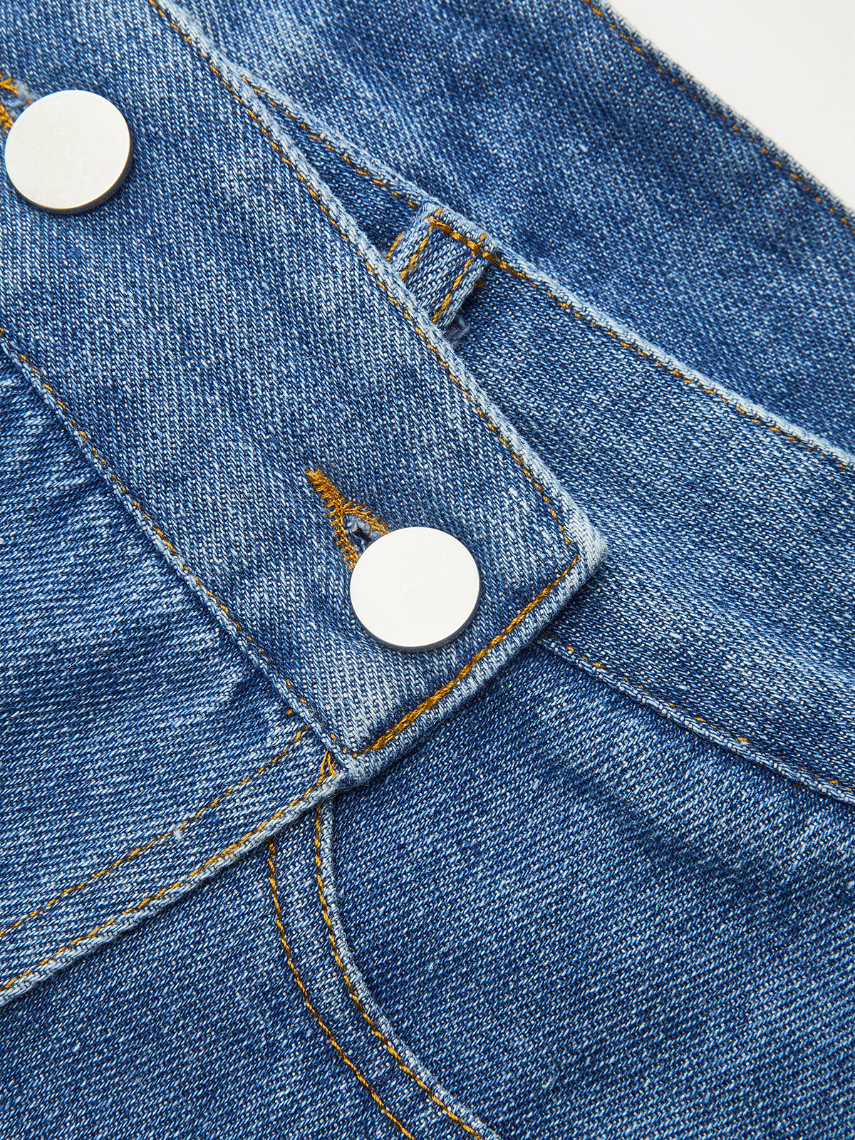 Pocketed Asymmetric Denim Skirt-Chicvia