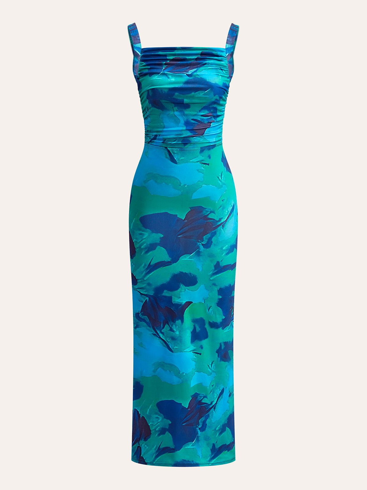 Criss-Cross Tie Back Printed Dress-Chicvia