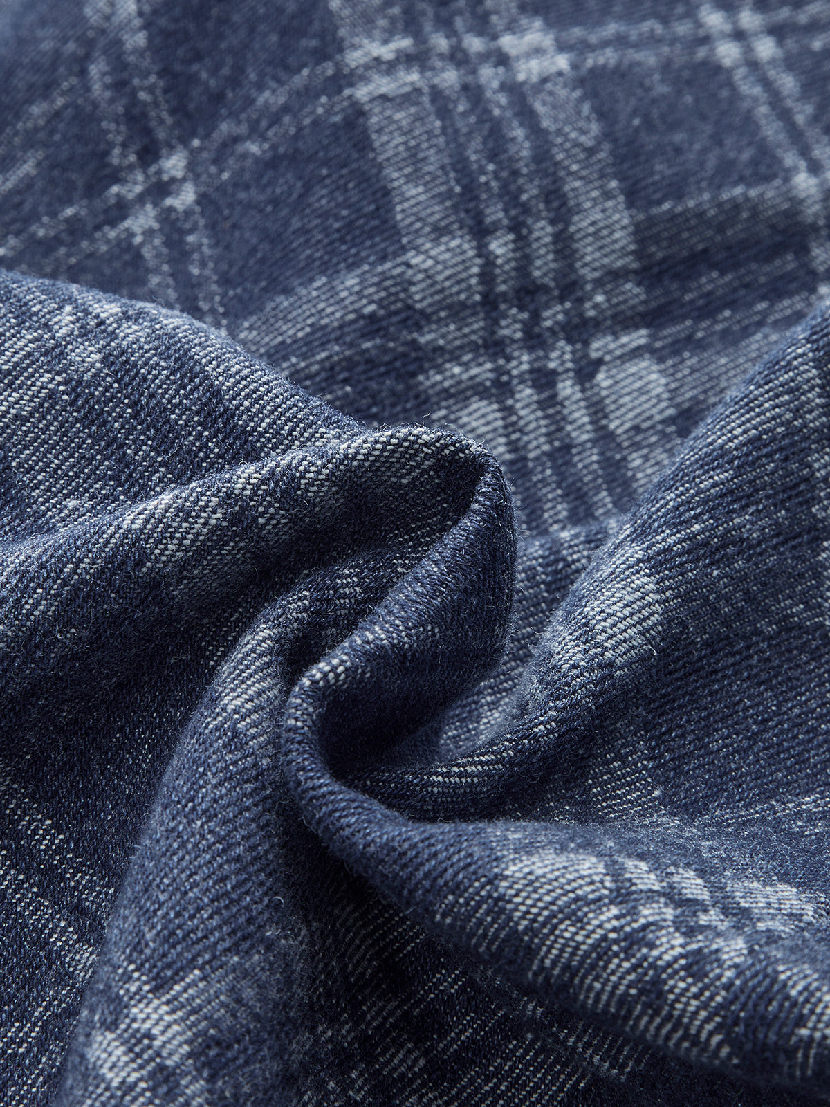 Checkered Print Mid-Waist Denim Short-Chicvia