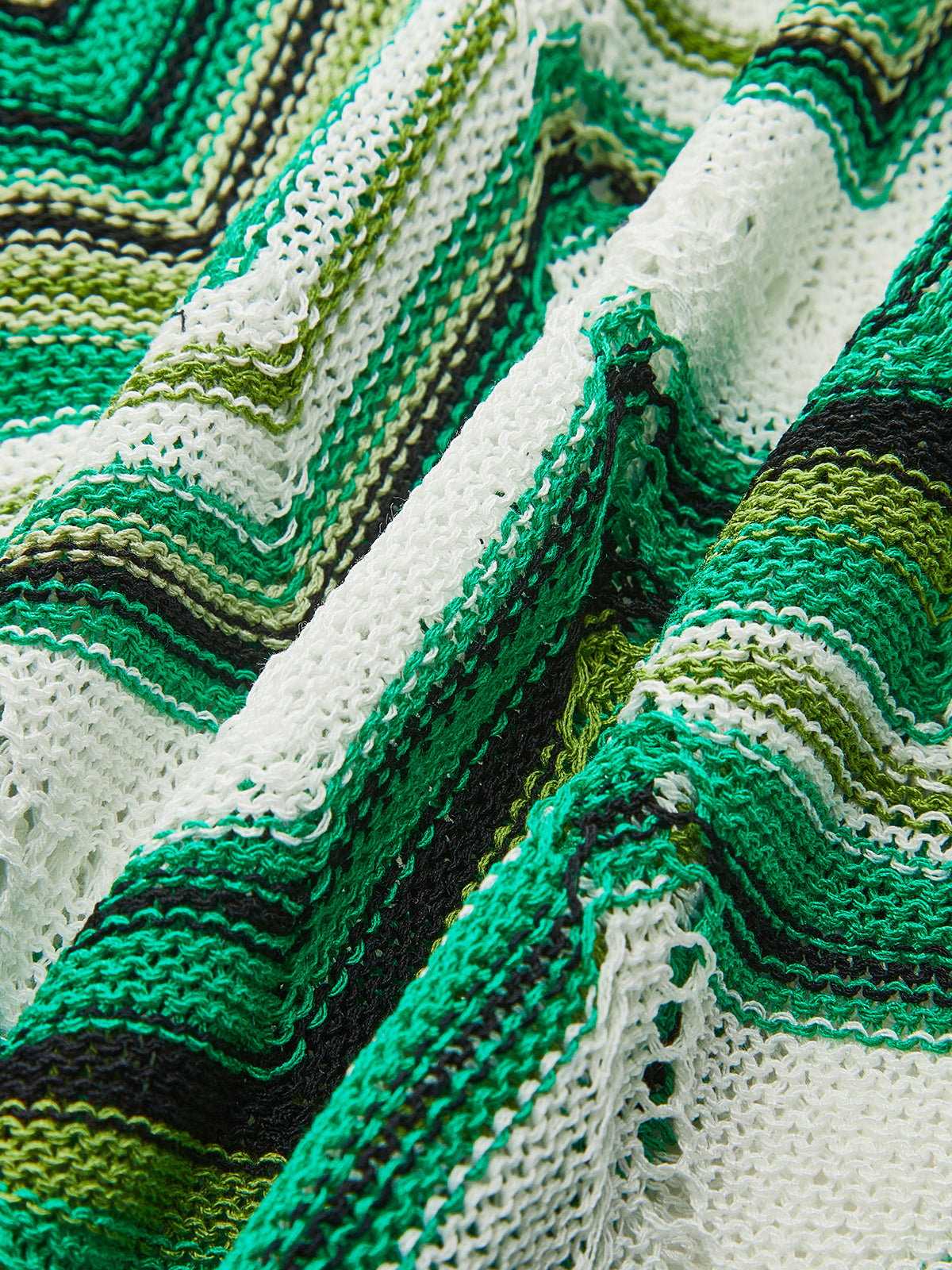 Chevron-Patterned Tie-Strap Knit Midi Dress-Chicvia