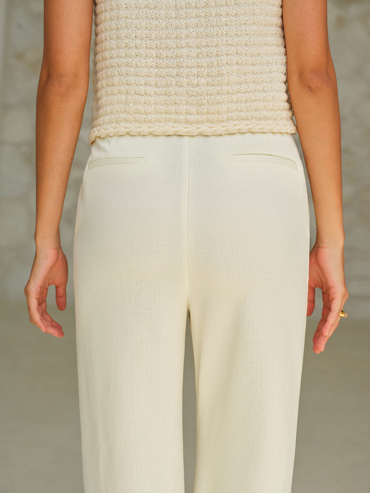 High-Waist Pocketed Pants-Chicvia