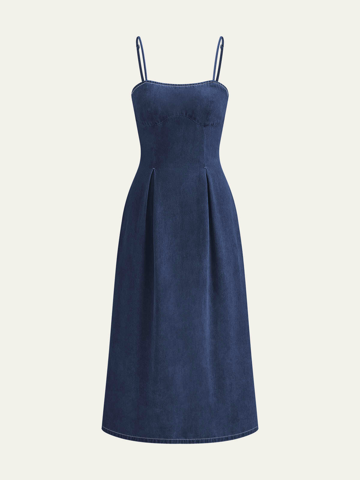 Minimalist Zipper Denim Dress-Chicvia