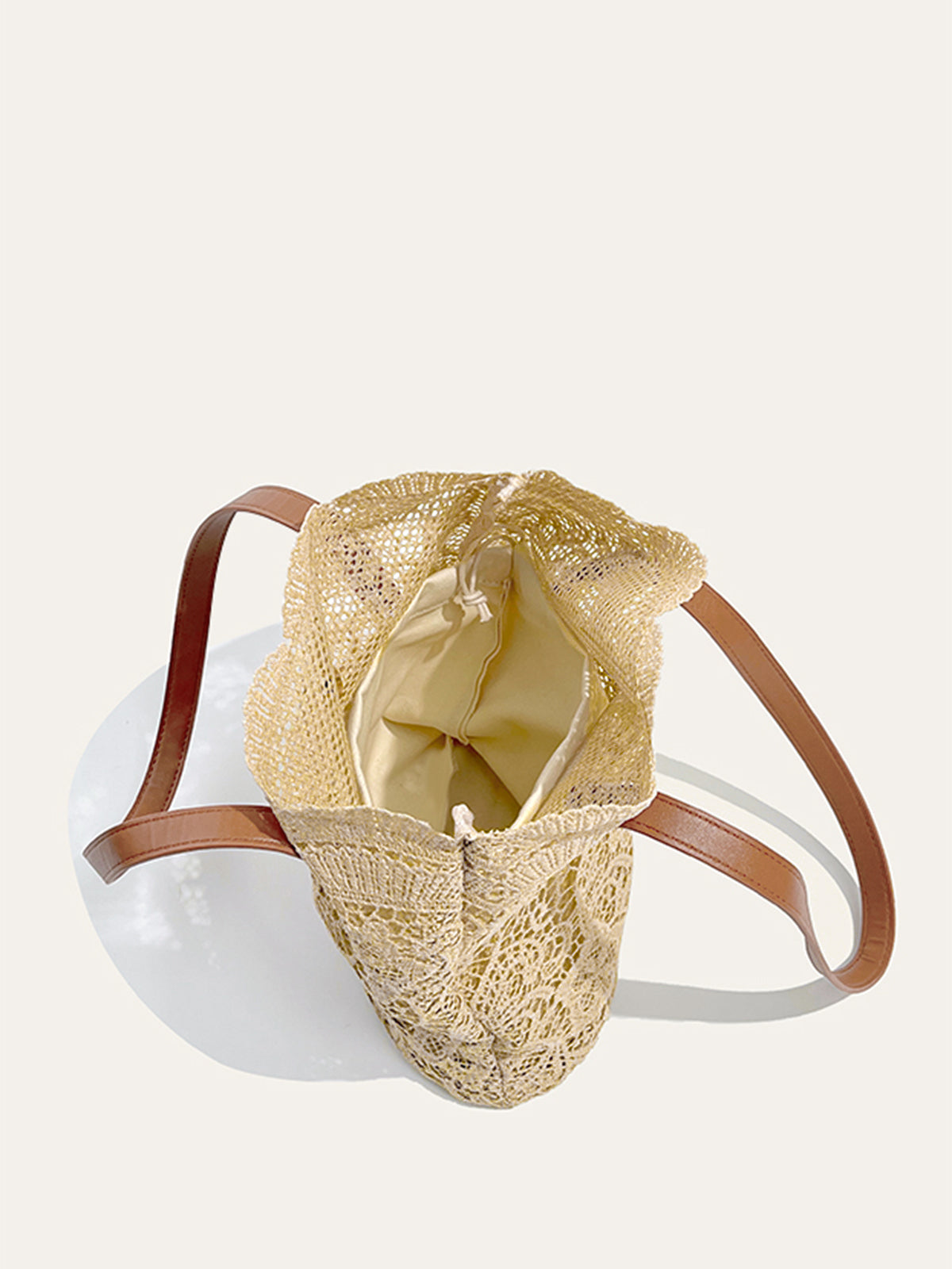 Lace Embellished Tote Bag-Chicvia