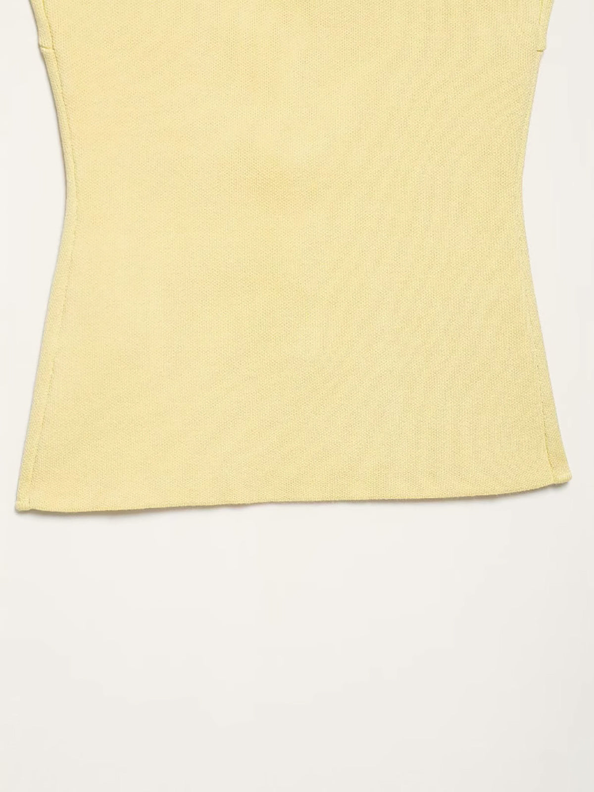 Curved Hem Ribbed Knit Vest-Chicvia