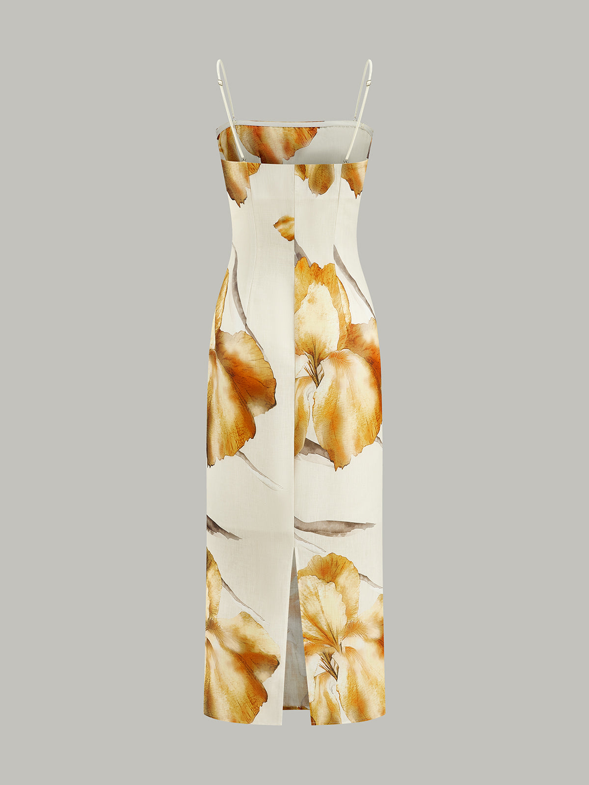 Floral-Print Midi Dress-Chicvia