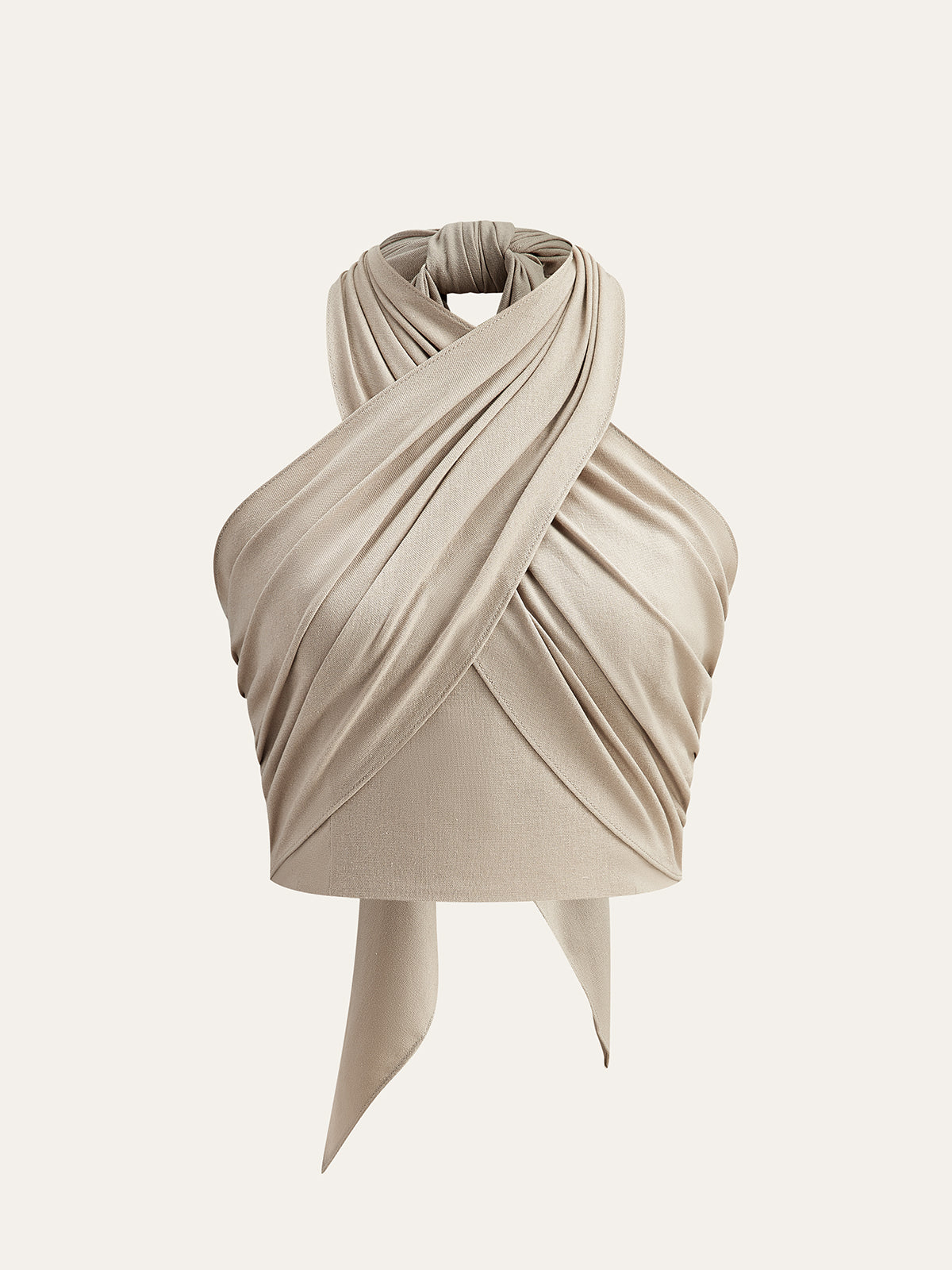 Cotton & Line Crisscross Halter Tank Top-Chicvia