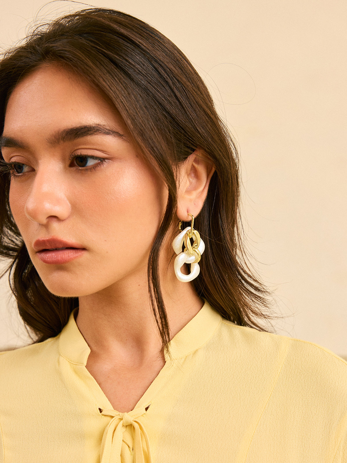 Chunky Chain Drop Earrings-Chicvia