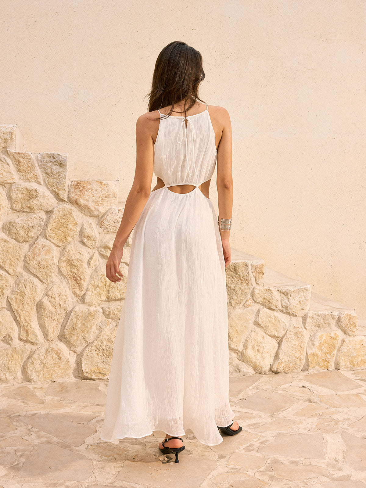 Cut-Out Maxi Dress With Slit-Chicvia