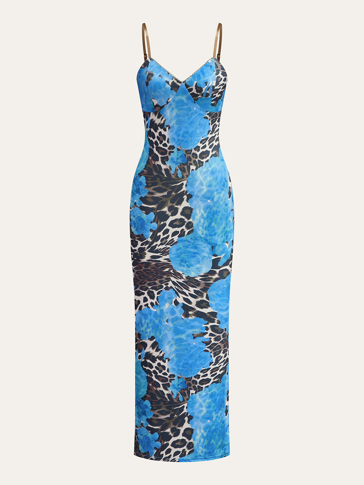 Leopard Print Maxi Dress-Chicvia