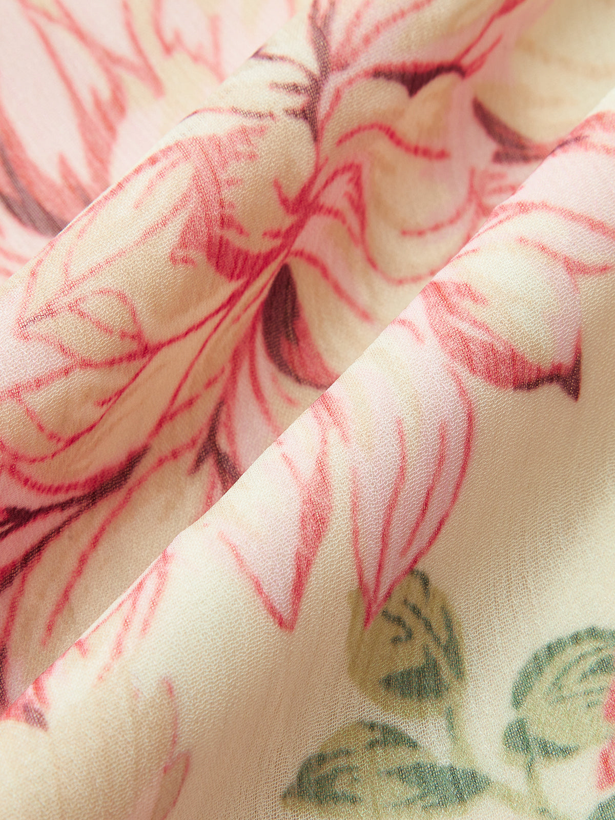 Floral Print Bow Neck Belted Maxi Dress-Chicvia