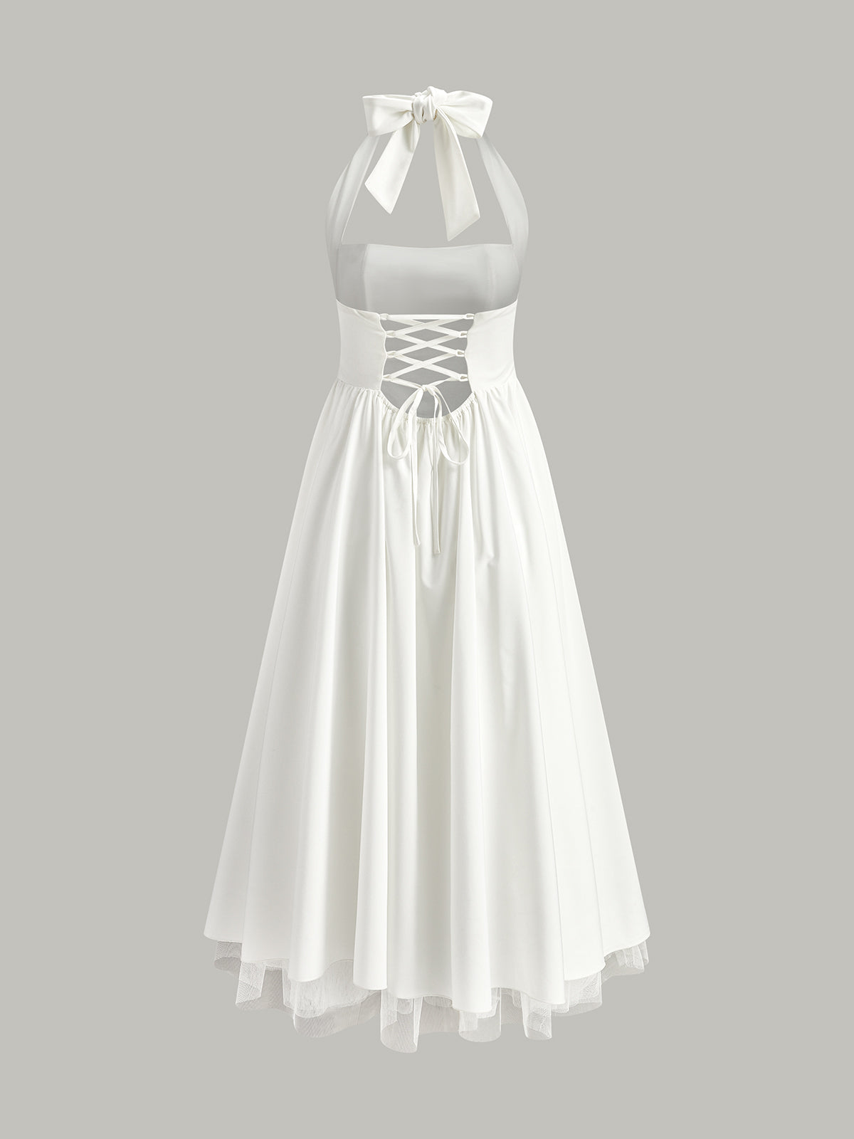 Halter Backless Zipper Sleeveless Dress-Chicvia