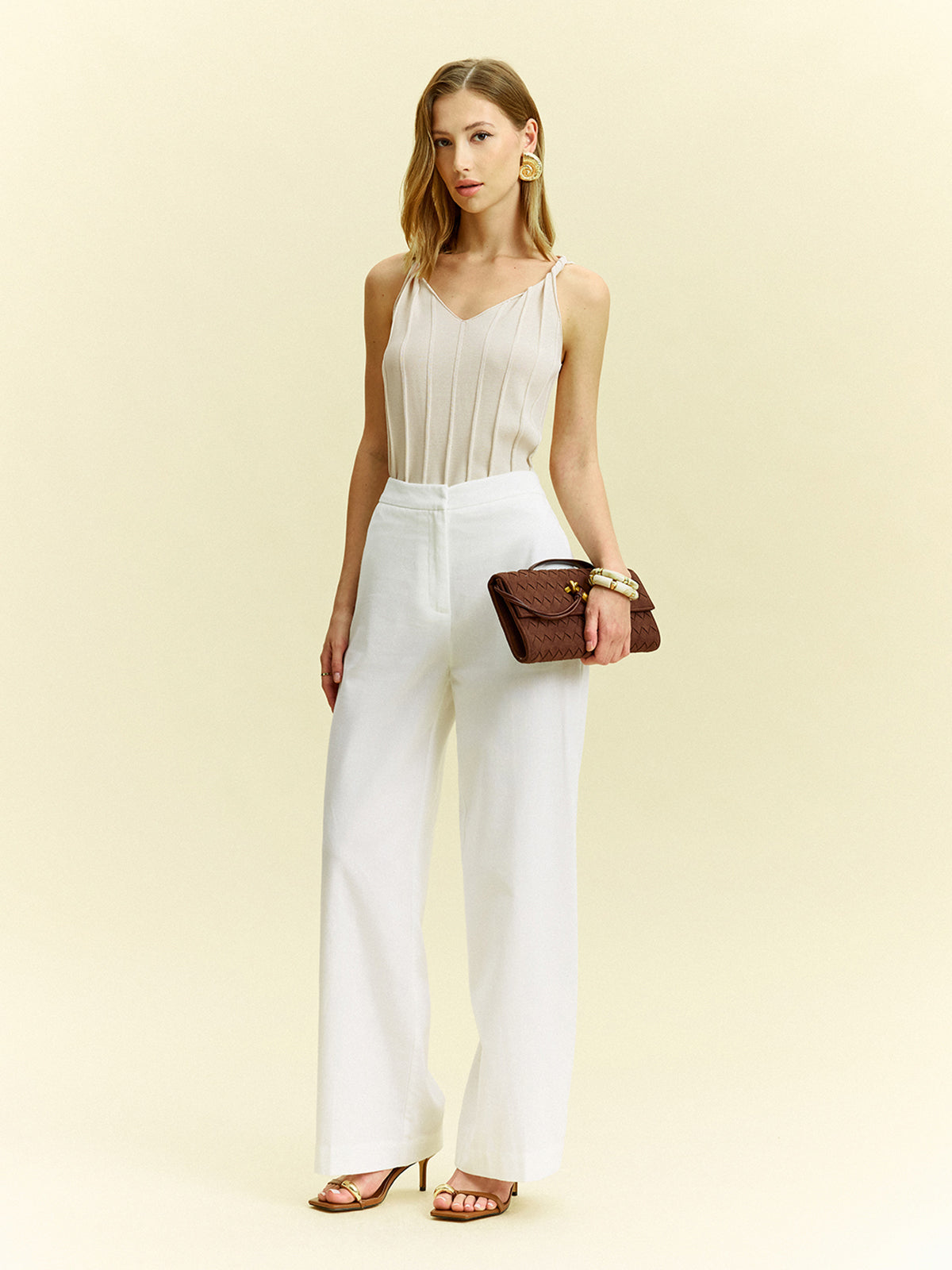 Knotted Strap Tank Top-Chicvia