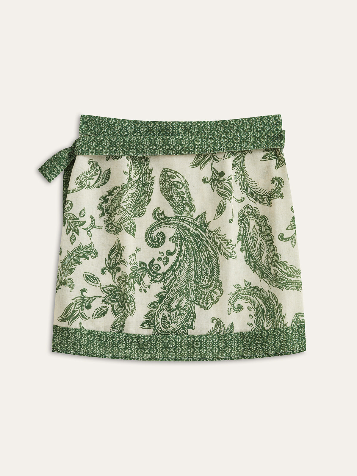 Paisley Print Wrap Skirt-Chicvia