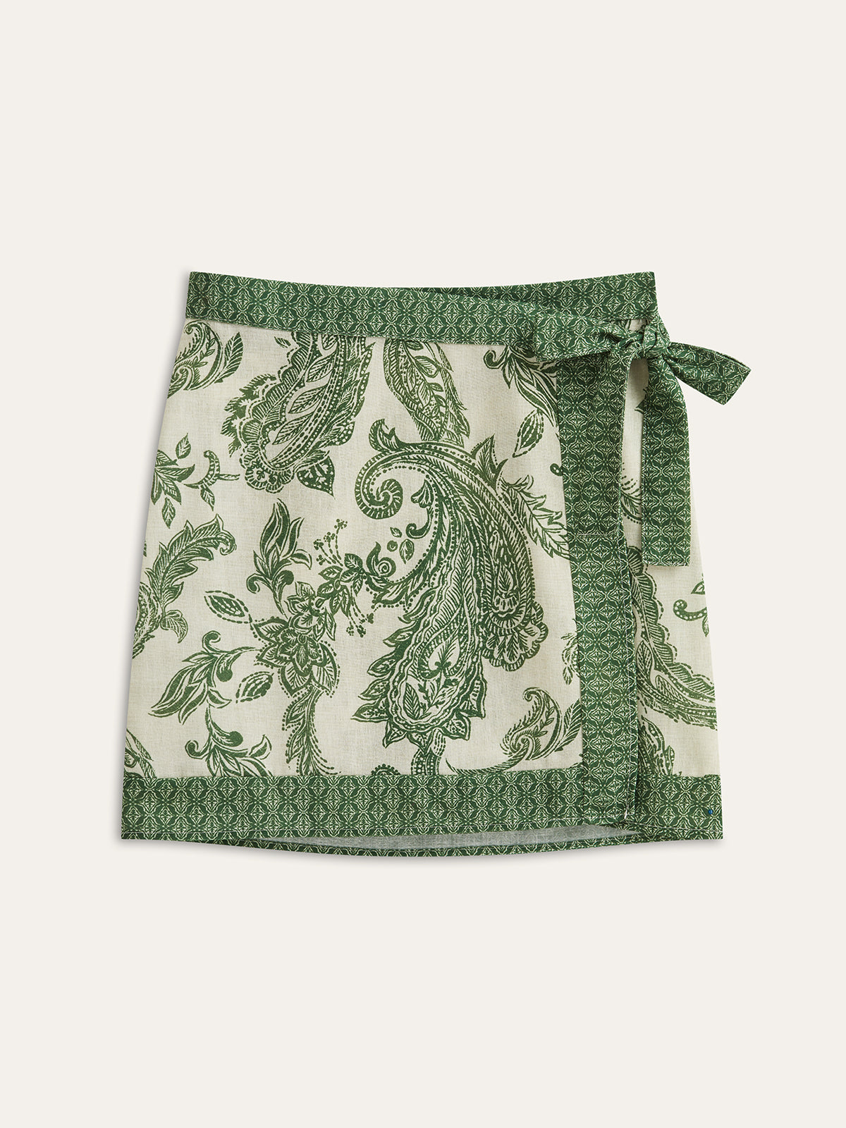 Paisley Print Wrap Skirt-Chicvia