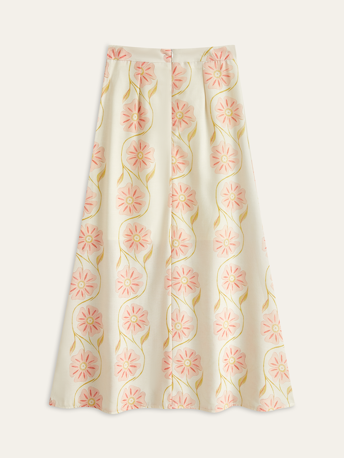 Floral Print Maxi Skirt-Chicvia