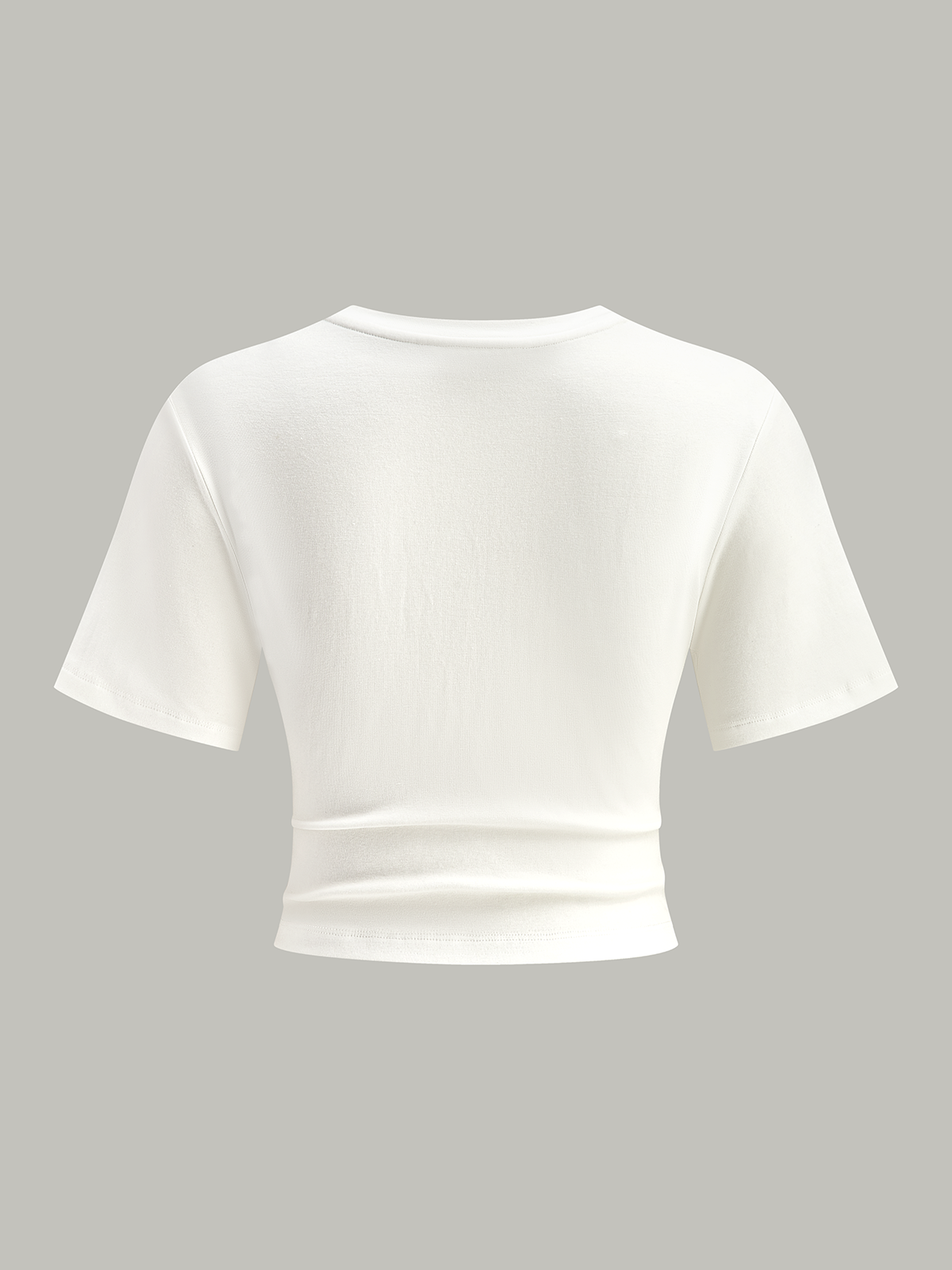 Cropped Knot-Front T-Shirt-Chicvia