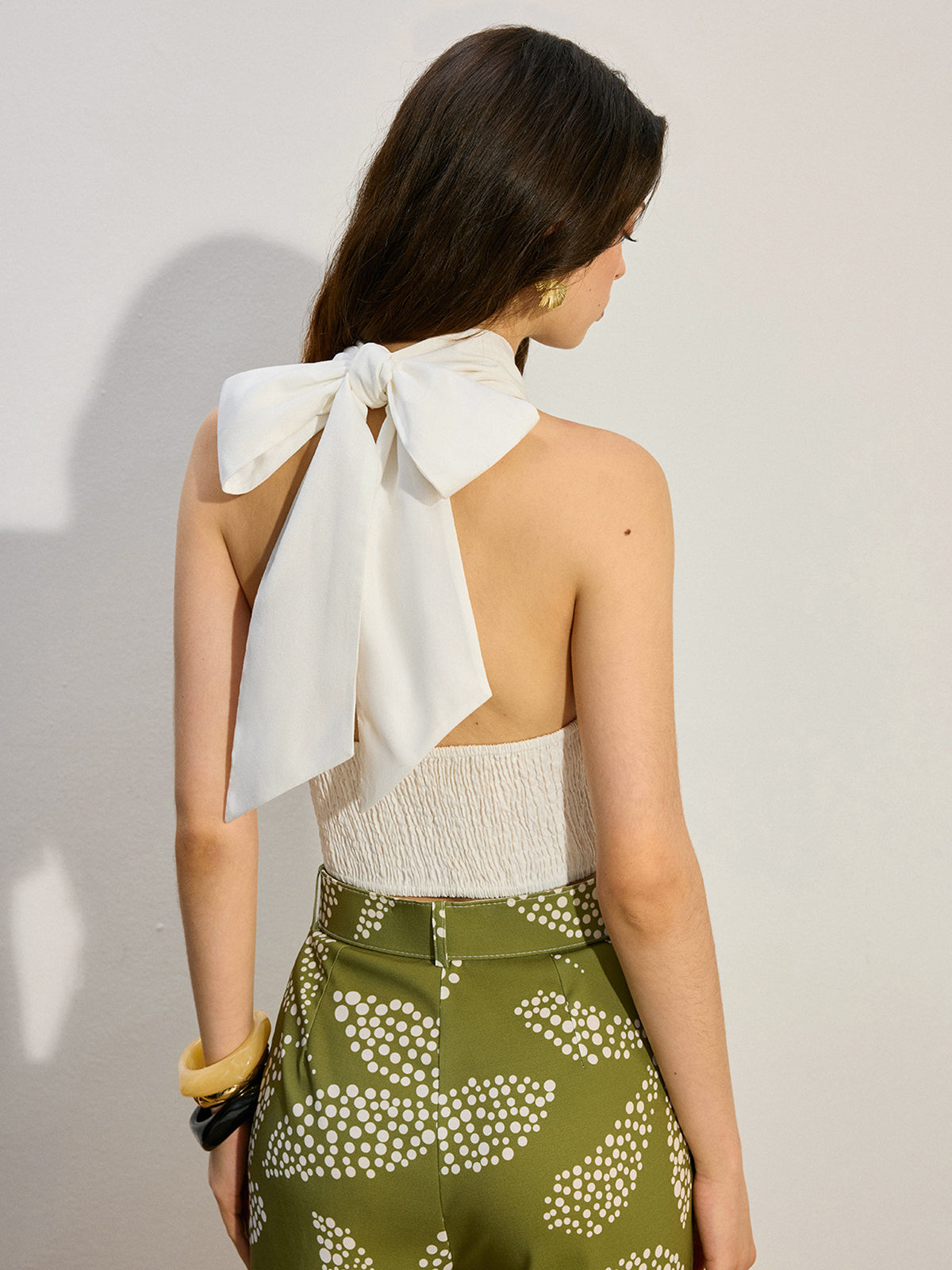 Cross Halter Cut-Out Tank Top-Chicvia