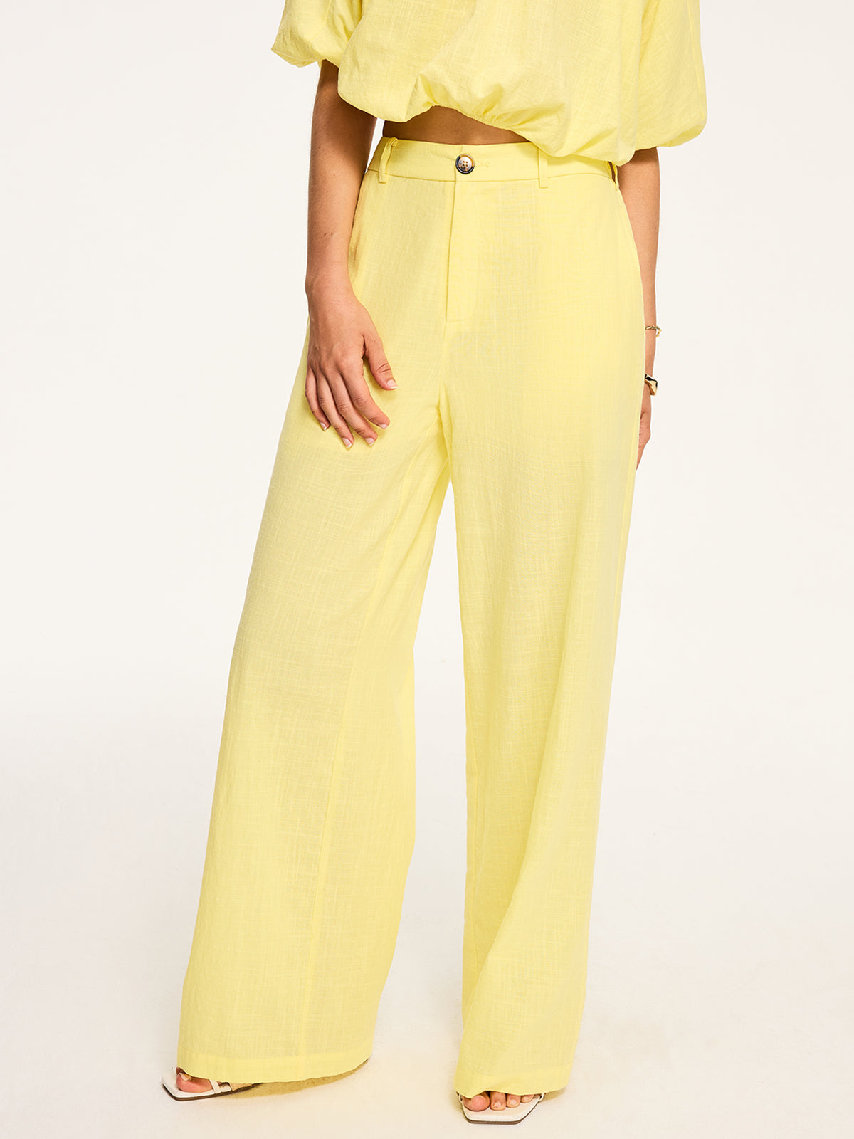 Mid-Waisted Wide-Leg Pants-Chicvia