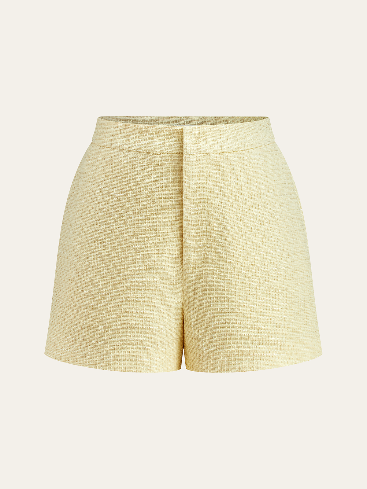 Pearl Button Tweed Vest and Shorts Set-Chicvia