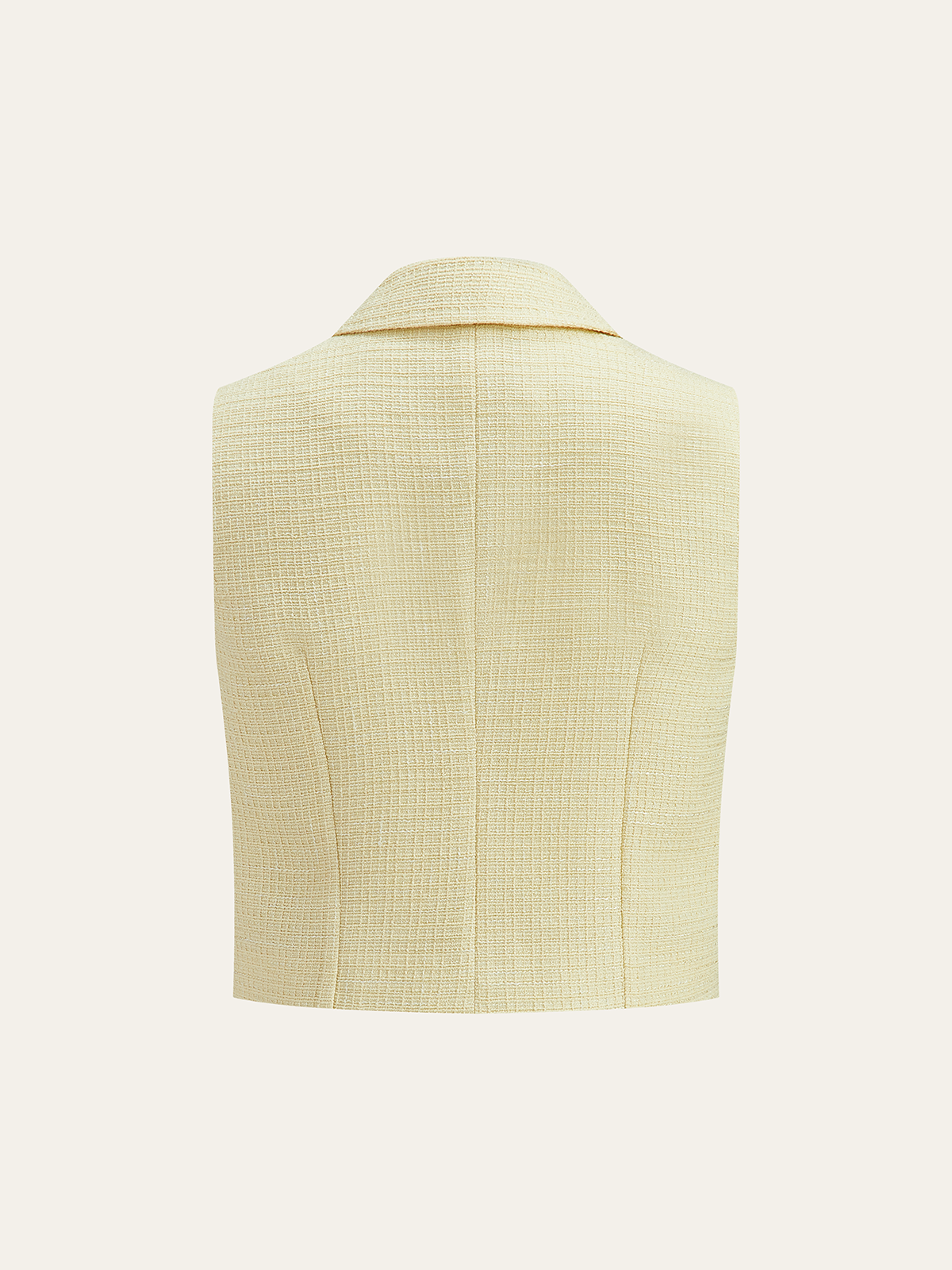 Pearl Button Tweed Vest and Shorts Set-Chicvia