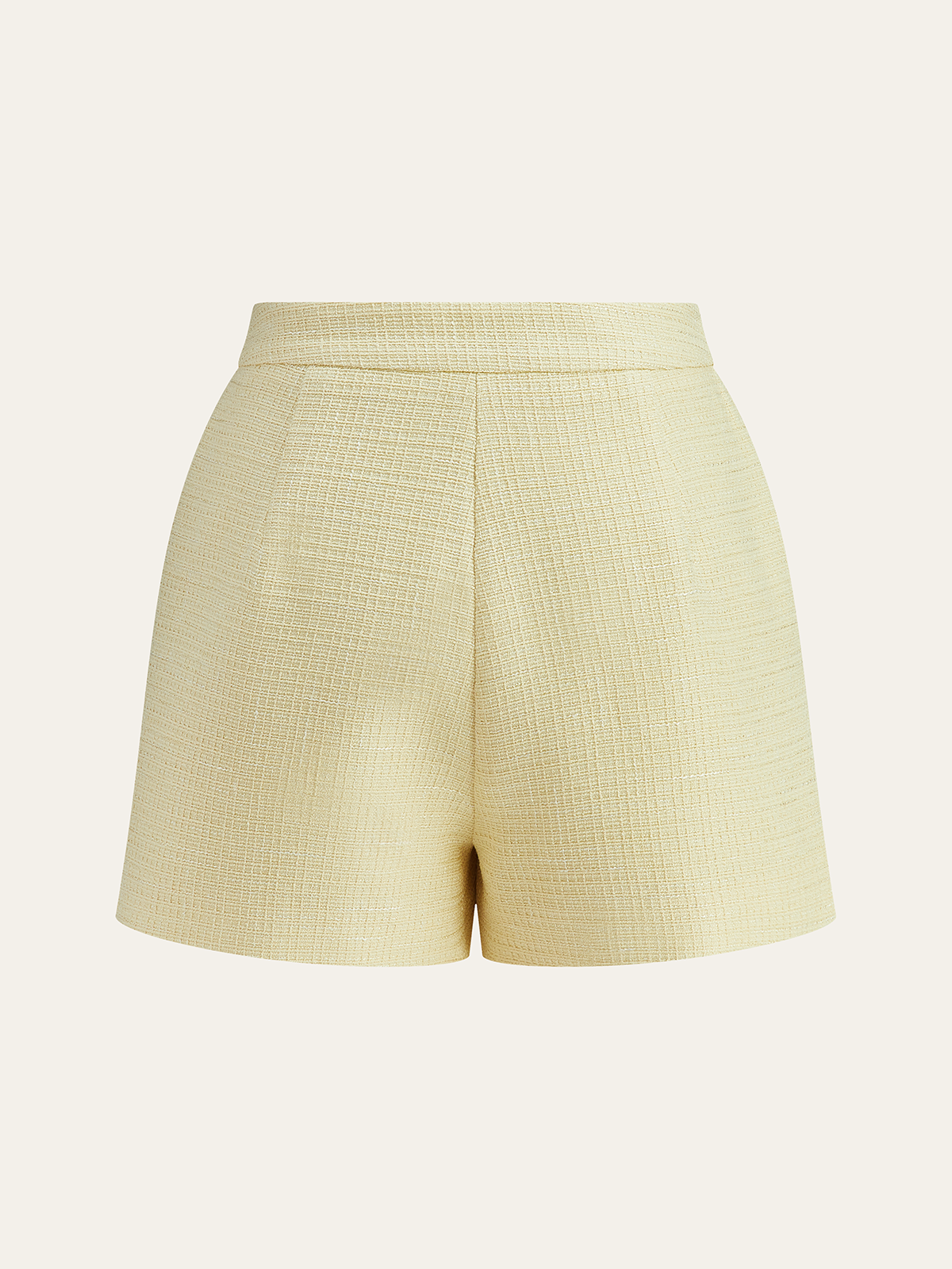 Pearl Button Tweed Vest and Shorts Set-Chicvia