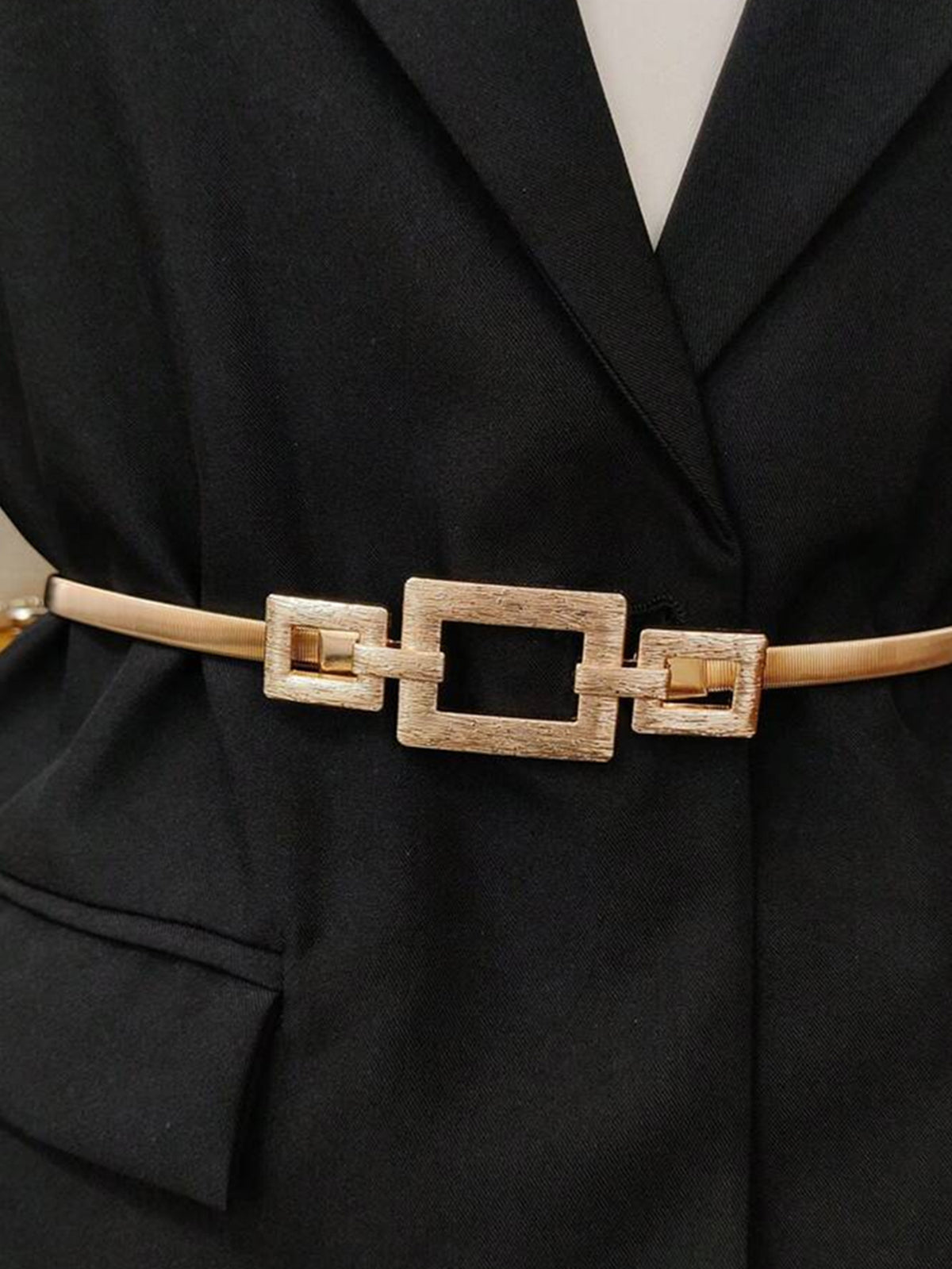 Geometric Golden Waist Belt-Chicvia