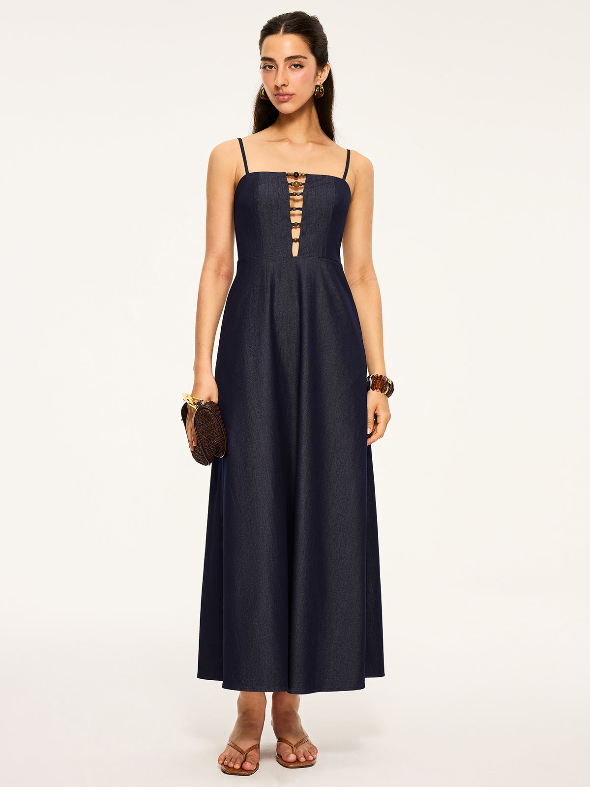 Cut-Out Maxi Dress-Chicvia