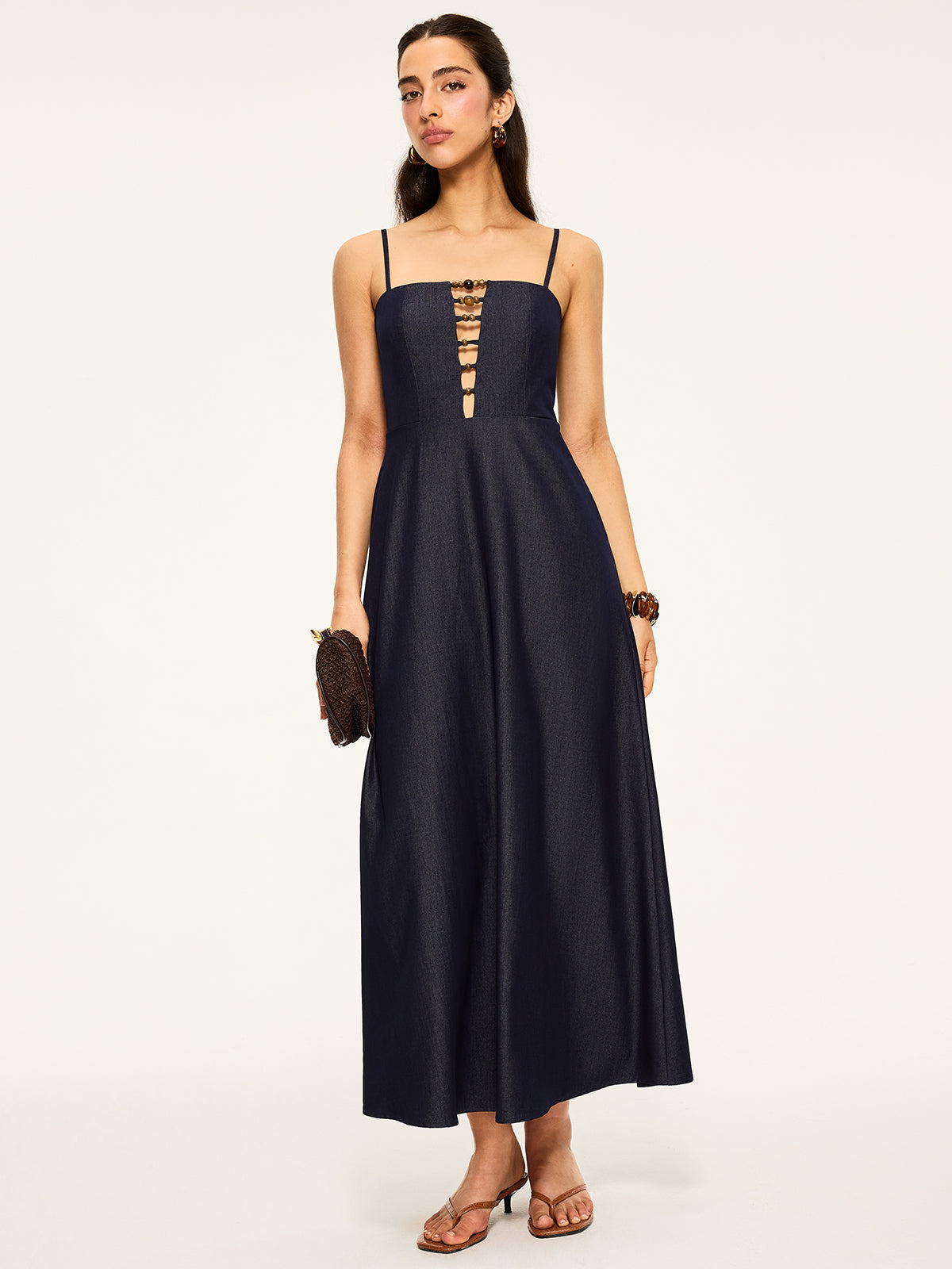 Cut-Out Maxi Dress-Chicvia